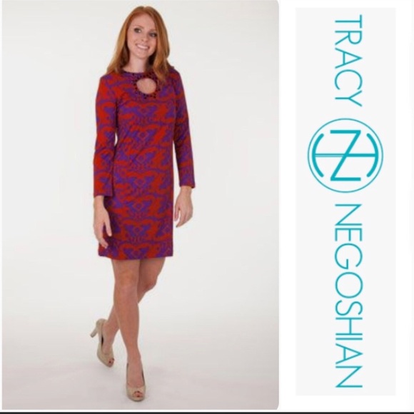 Tracy Negoshian Damask print Ginger Dress XL NWT - Picture 3 of 7